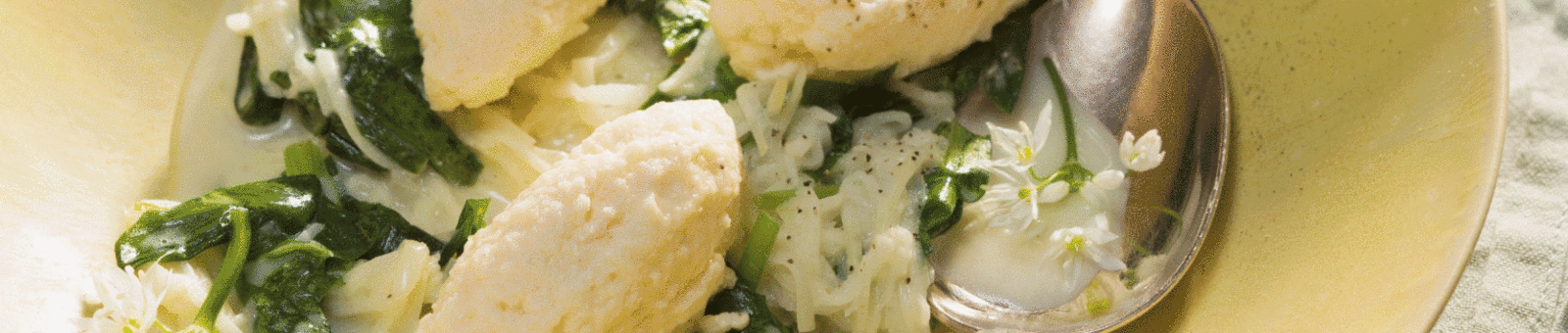     Curd dumplings with wild garlic cabbage turnip 